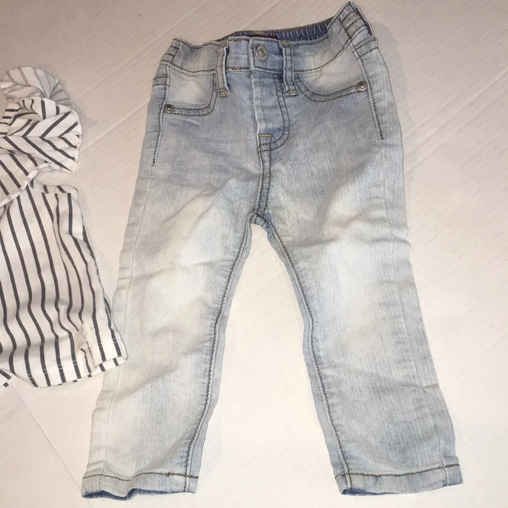 For All Mankind Jeans And Top Toddler Girl Set 18-24 Months